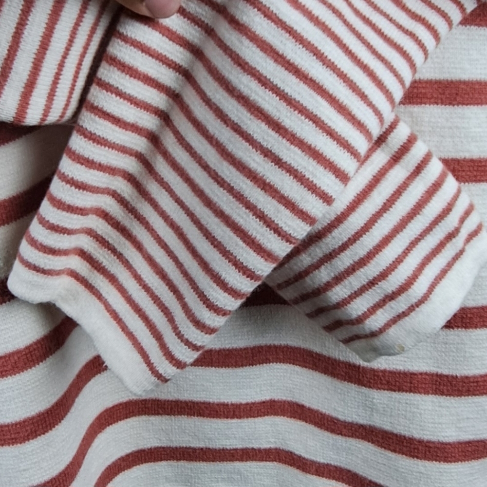 Madewell Breton Stripe Curved Hem Sweater Side Slit Relaxed Fit XS - Picture 6 of 8